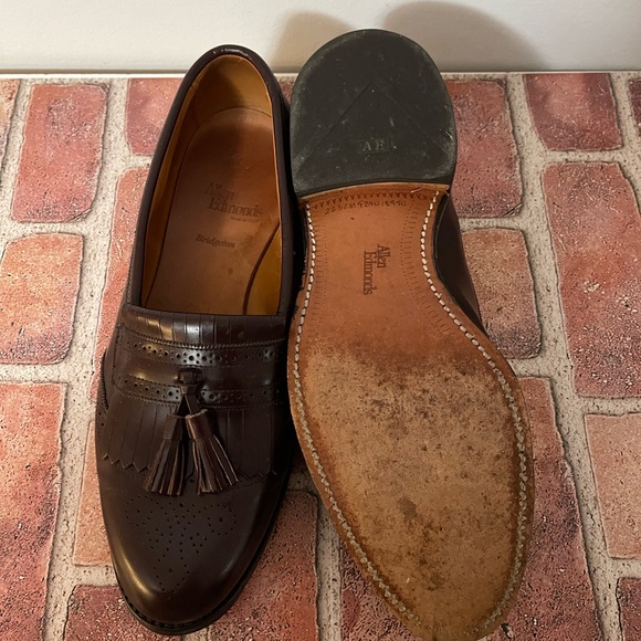 Men's Allen Edmonds Bridgeton Tassel Loafers Size 10.5 D Deep Burgandy - Picture 3 of 5
